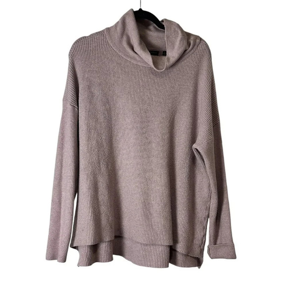 Devotion by Cyrus Boutique Blush Pink Soft Ribbed Cowl Neck Sweater Size Large - Picture 1 of 7